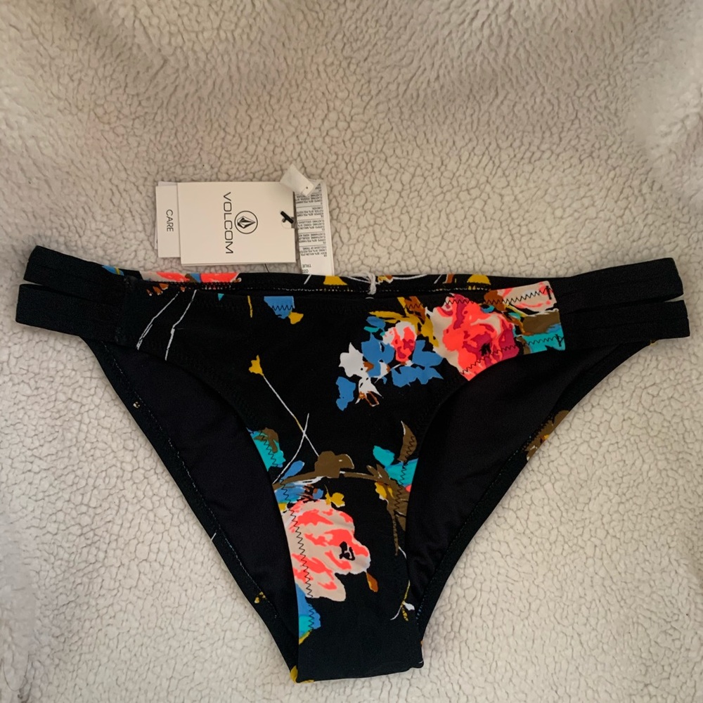 NEW Volcom Bottom Swimsuit Bikini Floral Black